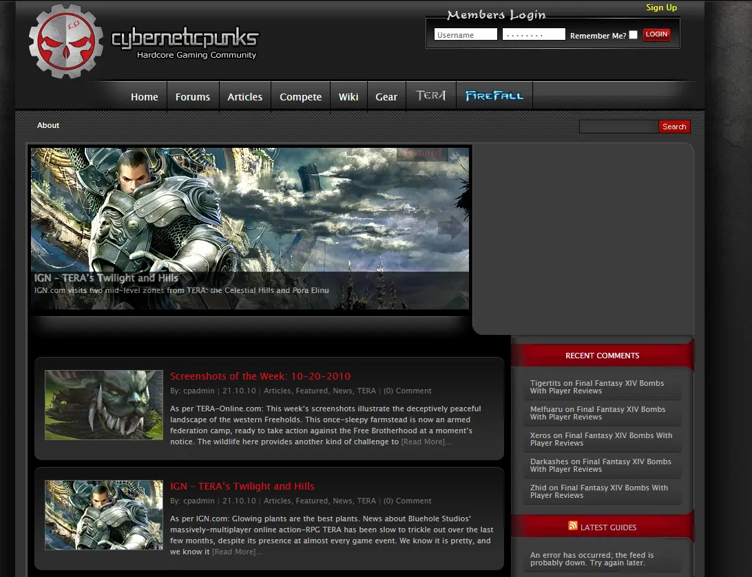 CyberneticPunks.com, captured January 31, 2011 (Wayback Machine)
