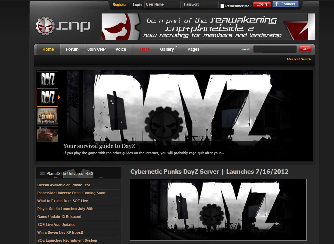 CyberneticPunks.com, captured October 25, 2012 (Wayback Machine)